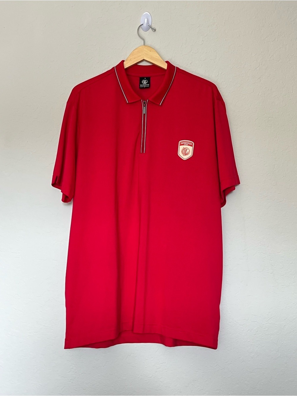 Tavistock Cup Golf Polo Shirt Men’s Xl Red Quarter Zip Performance Athletic